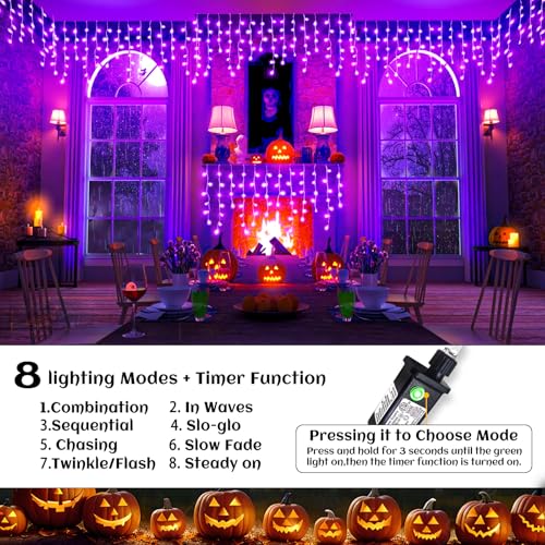 66ft Purple Christmas Lights Outdoor Indoor