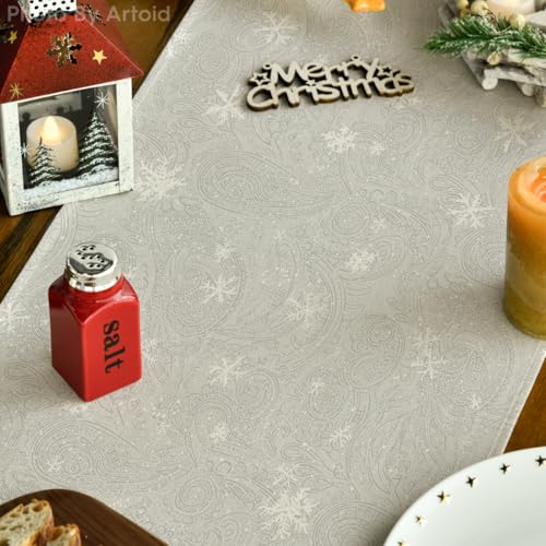 Snowman Christmas Table Runner Home Party Decor 13x120 Inch