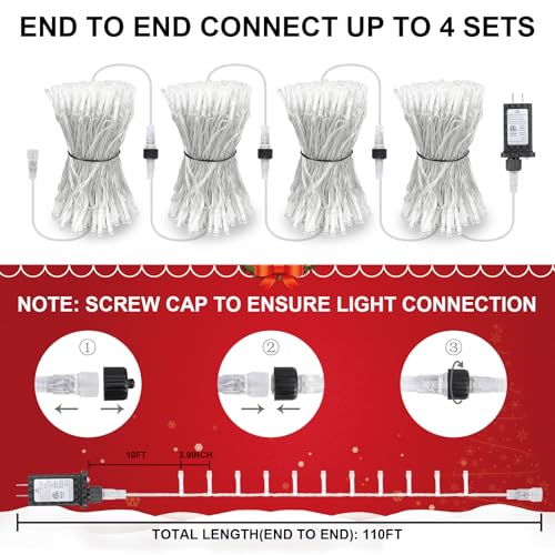 100FT 300LED Christmas Lights Plug in (100 Foot)