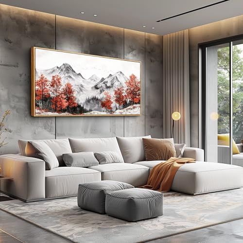 Canvas Wall Art For Living Room Large Wall Decor For Bedroom Red Tree Ink