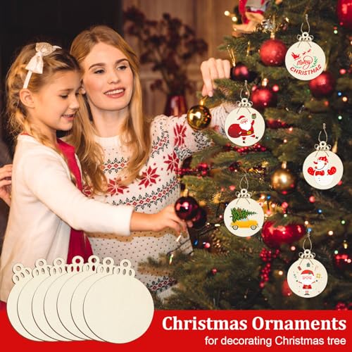 50 PCS Wooden Christmas Ornaments (50 Count)