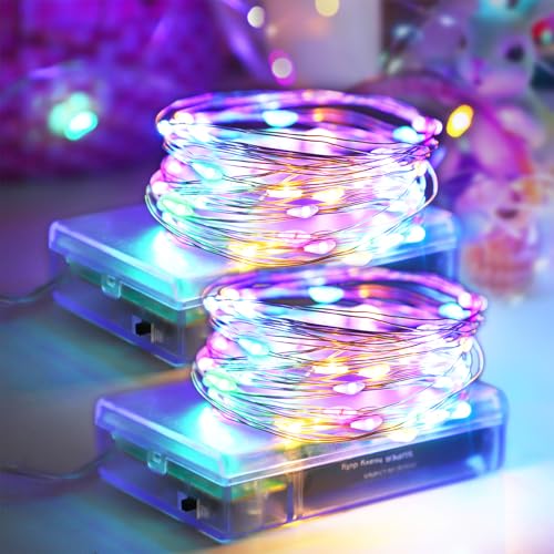 Easter Decorations Pastel Fairy String Lights Battery Operated (33 Foot)
