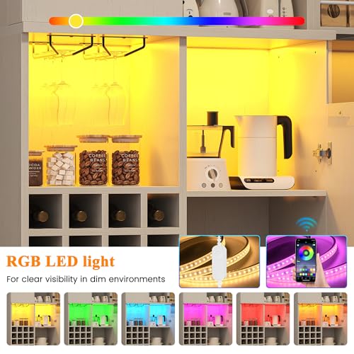 72" Tall Wine Bar Cabinet with LED Light