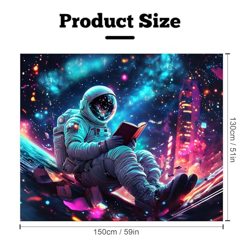 Astronaut Space Blacklight Tapestry 59"x51"