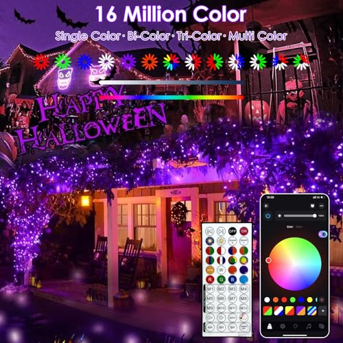 Smart Color Changing Christmas Halloween Tree Light String 66 FT 200 LED