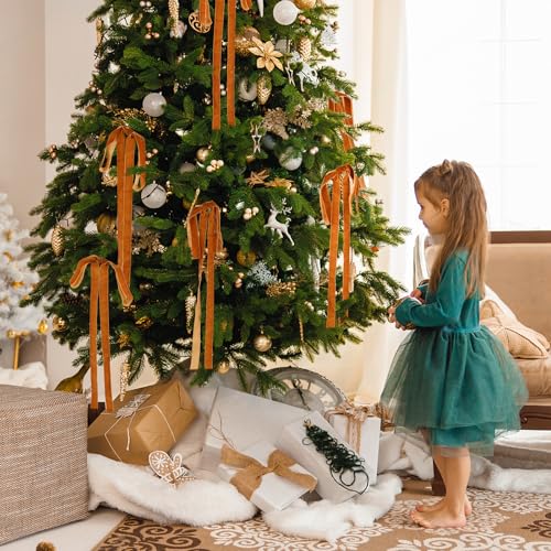 10 Pcs Long Velvet Bows Ornaments