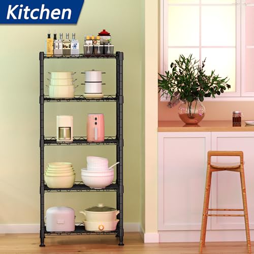 5 Wire Shelving Metal Storage Rack Adjustable Shelves