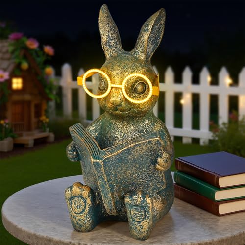 Reading Rabbit Garden Decor with Solar