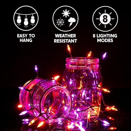 16.3FT Orange&Purple Halloween Lights