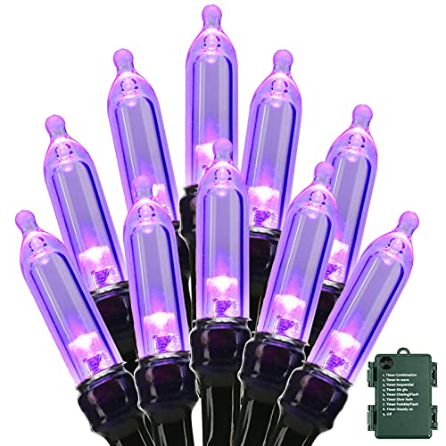 Purple Halloween String Lights Battery Operated