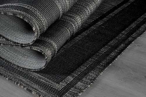 Outdoor Rug 8x10 Modern Bordered Area Rugs for Indoor and Outdoor Patio Deck Porch Garden Waterproof Weather Sun Resistant Washable Outside Carpet (80 Sq Ft)