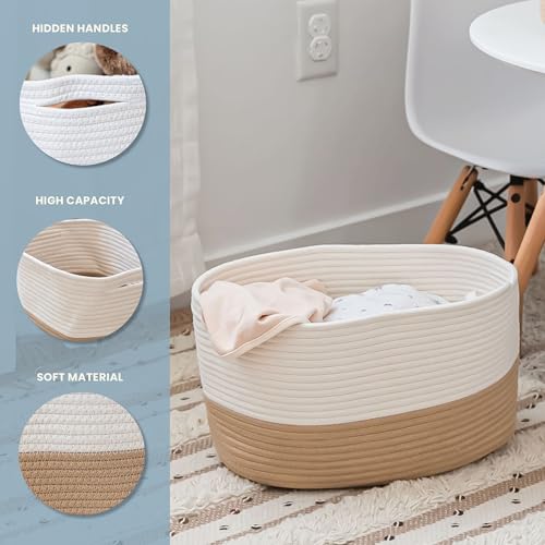 Cotton Rope Baskets for Shelves (3 Count)