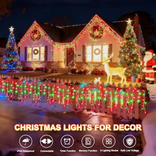 Christmas Lights Outdoor Decorations 33ft 400 LED Hanging Light