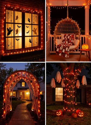 2Pack Orange Outdoor Halloween Lights