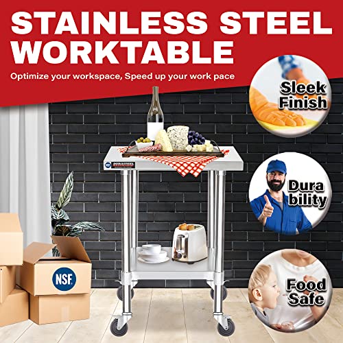 24x24 NSF Stainless Steel Cart Work Table