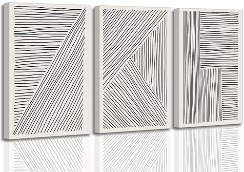 3 Pcs Minimalism Abstract Boho Lines Canvas Wall Art 16x24in (3 Count)