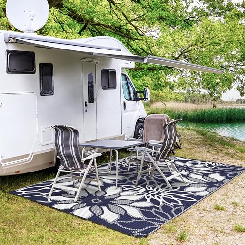 Outdoor Rug Waterproof 5'x8' Plastic Rugs for Patio