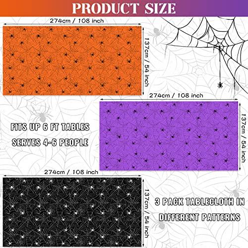 3 Pack Halloween Tablecloth Rectangular Table Halloween Party Decorations (3 Count)