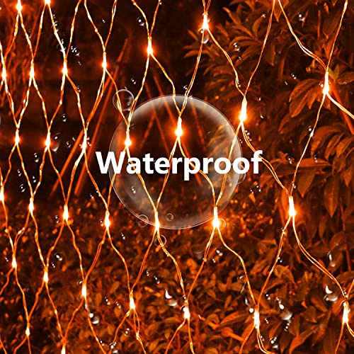 Solar Net Halloween Lights Orange Fall Decor