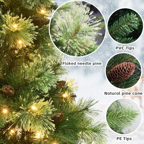8ft Pre Lit Carolina Pine Christmas Tree