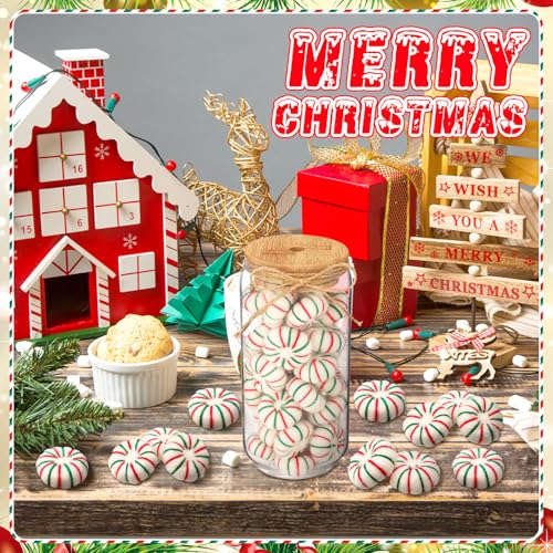 36 Pcs Felt Peppermint Christmas Decorations Wool (36 Count)