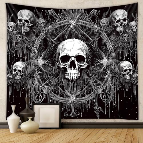 Gothic Black and White Tapestry Wall Hanging