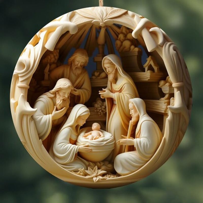 6 Pack Nativity Scene Ornaments (6 Count)