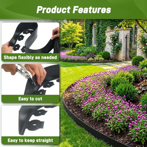 4.72 Inch x 50FT Landscape Edging Border with 75 Stakes