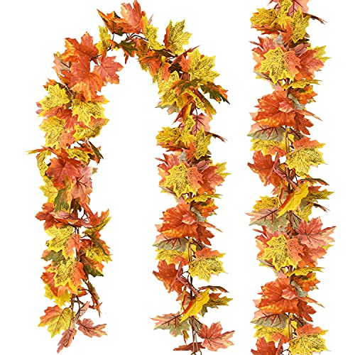 2 Pack Fall Garland Maple Leaf (11.8 Foot)