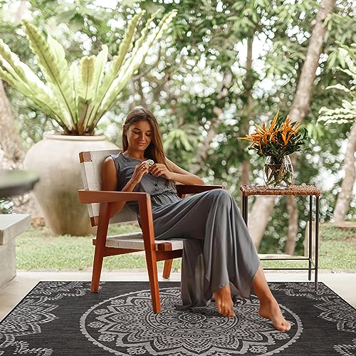 Outdoor Rug 8x10 Modern Area Rugs for Indoor and Outdoor Patios and Porches
