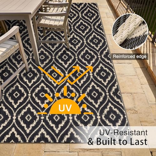 Outdoor Rug 5x8 ft Waterproof Reversible Floral Mat (40 Sq Ft)