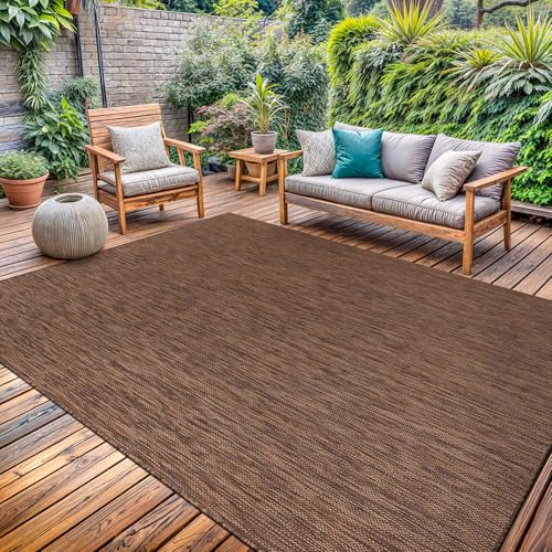 Washable Indoor Outdoor Rug 6x9 Weather Resistant Area Rugs Modern Solid for Porch Deck Balcony Backyard Patio Outside Carpet (54 Sq Ft)