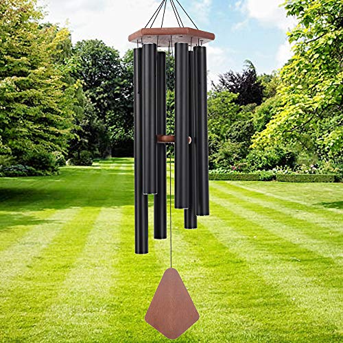 Memorial Wind Chimes 44 inch Black Deep Tone Sympathy Gift Patio Porch Home