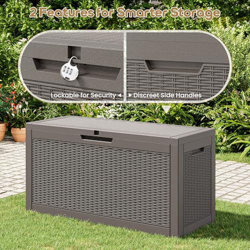 80 Gallon Outdoor Storage Box Waterproof Deck Box for Patio