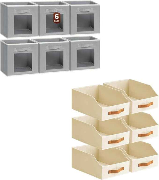 6 Packs Closet Organizers Bins 6 Pack Large Trapezoid Collapsible Storage Bins