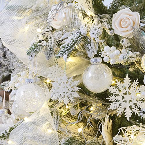 20 Pack Clear Christmas Ball Ornaments with Fillers (20 Count)