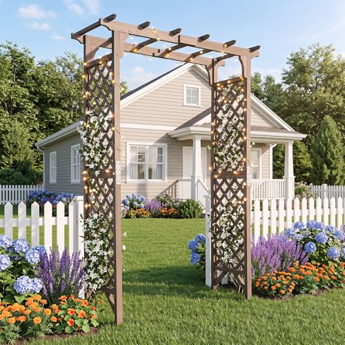 85" Wooden Garden Arch Trellis