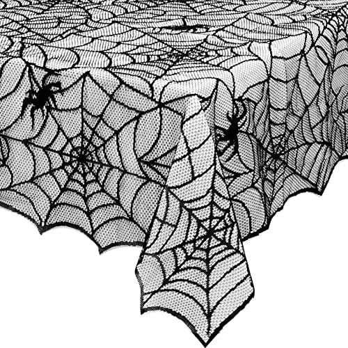 Black Lace Halloween Tablecloth