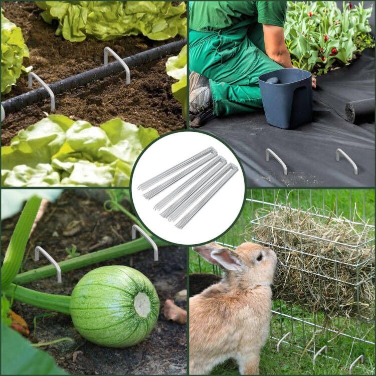 10 Inch 50 Pack Galvanized Landscape Staples 11 Gauge Anti (50 Count)