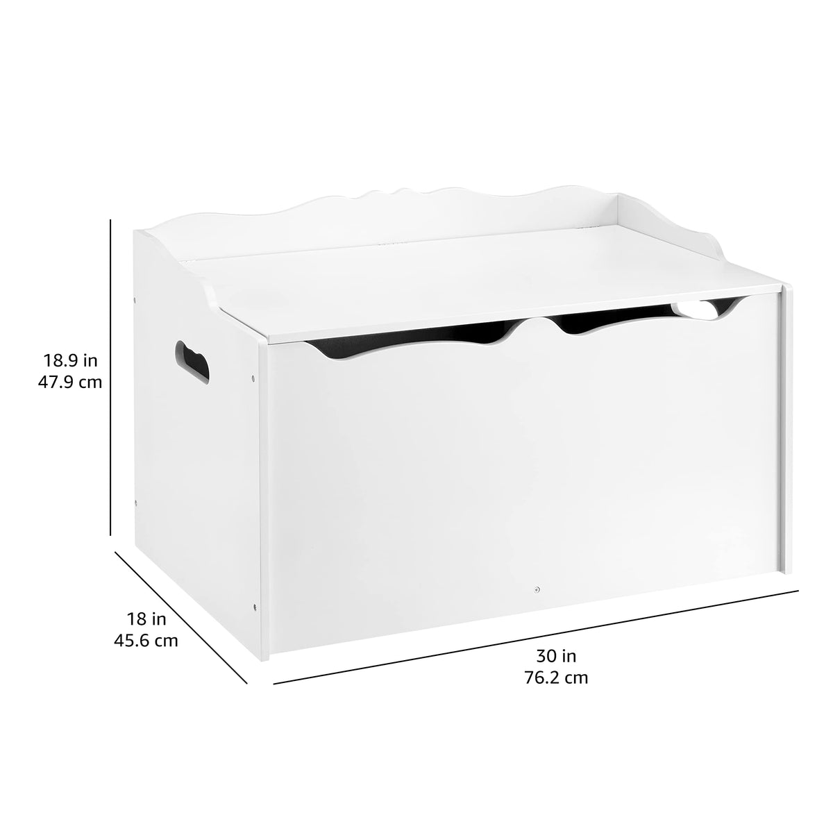 Kids Wooden Toy Storage Chest with Safety Lid
