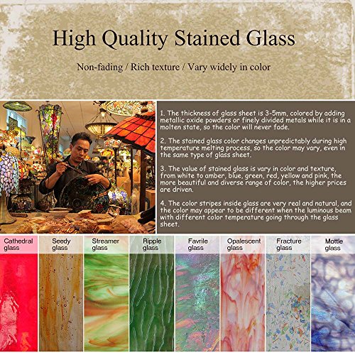 W10029 Mission Tiffany Style Stained Glass Window Panel
