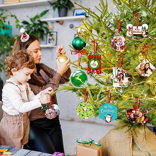 2 Pack Personalized Christmas Ornaments 2025 Wood Custom Photo Text Hanging Ornament for Christmas Tree Decorations (2 Count)