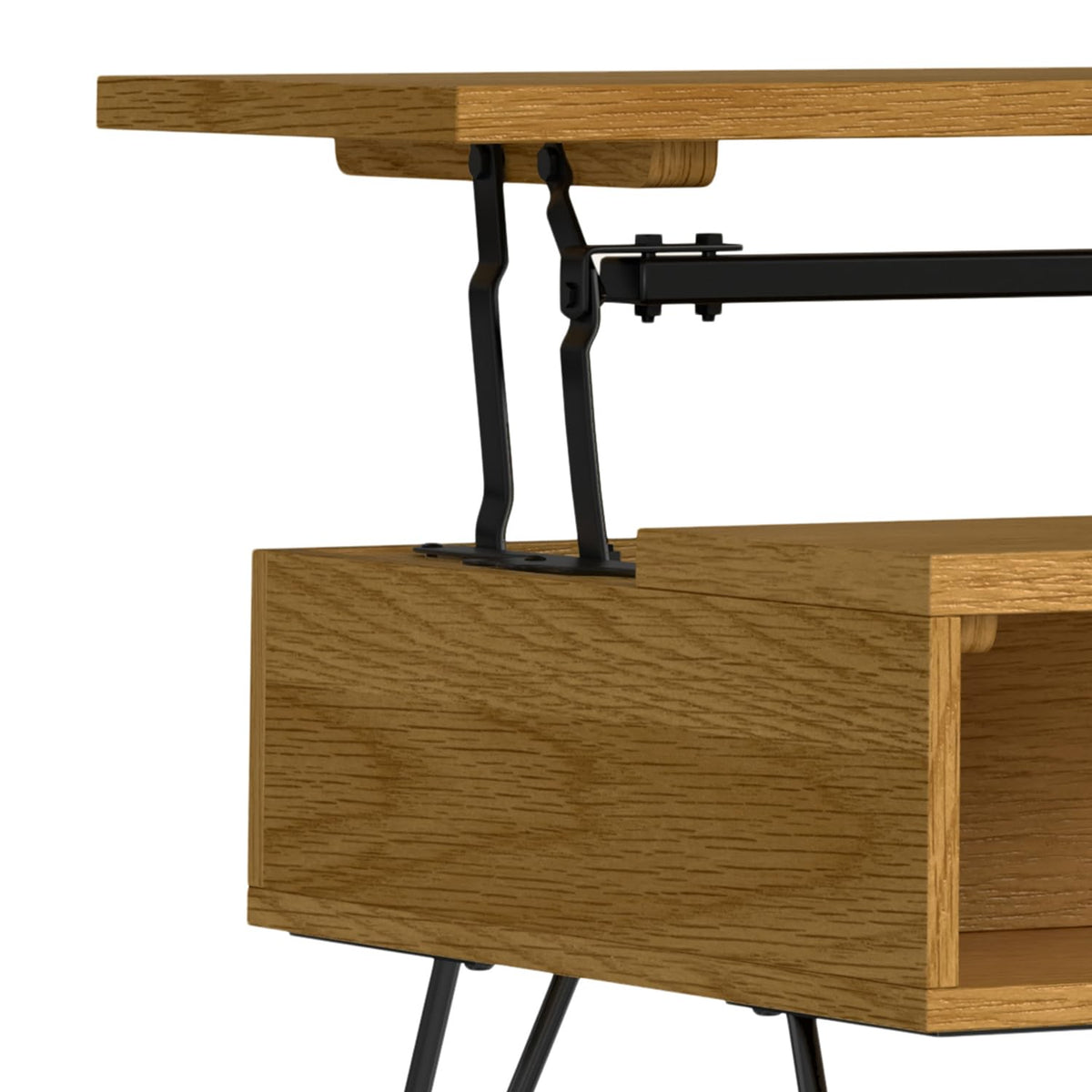 Hunter 48" Wide Rectangle Lift Top Coffee Table in Oak Veneer