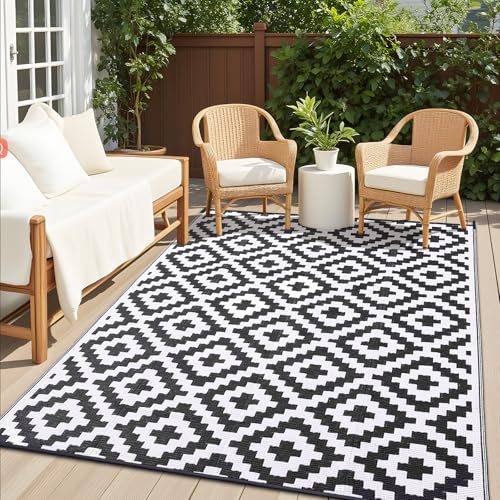 Outdoor Rug 6x9 ft Waterproof Reversible Mat