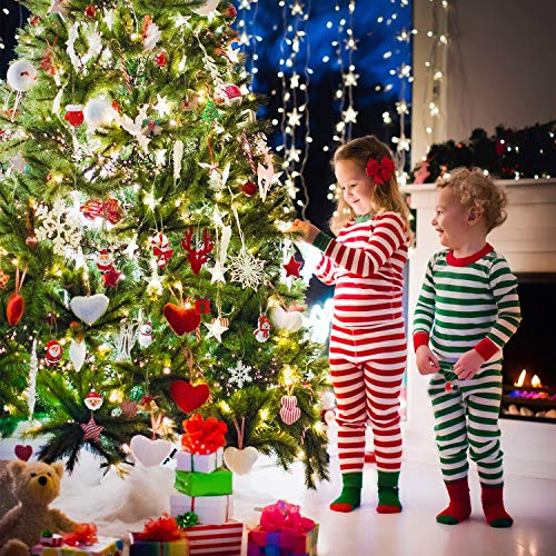 66 Pcs Mini Resin Christmas Ornaments Set with Gold Thread