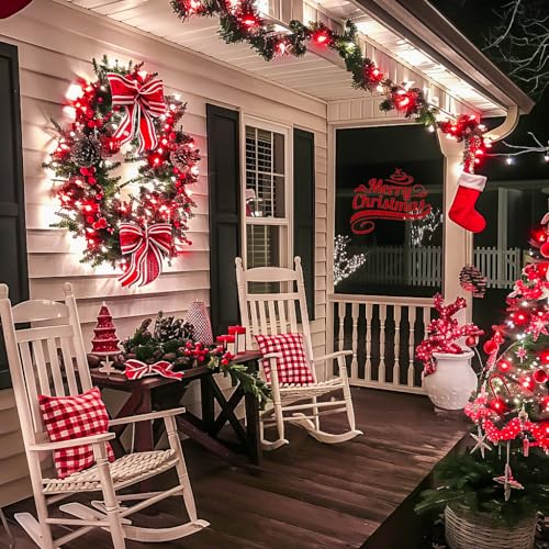 600 LED Red and White Christmas Tree Lights with Remote (168 Foot)