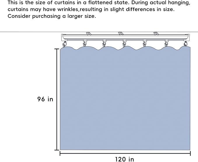 Room Divider Ceiling Mounted Curtains Track Sets Extra Wide Blackout Curtain Flexible Tracks for Bedroom Privacy Partition Separator, 1 Panel Light Grey Drape and White Rail, W10 x H8ft