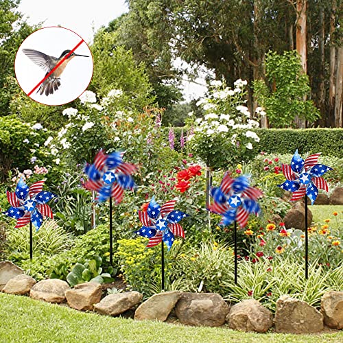 10 Pack Reflective Pinwheels Patriotic Decorations (10 Count)