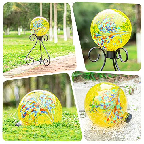 Gazing Ball Glass Gazing Balls Garden Globe Decor 10" Yellow