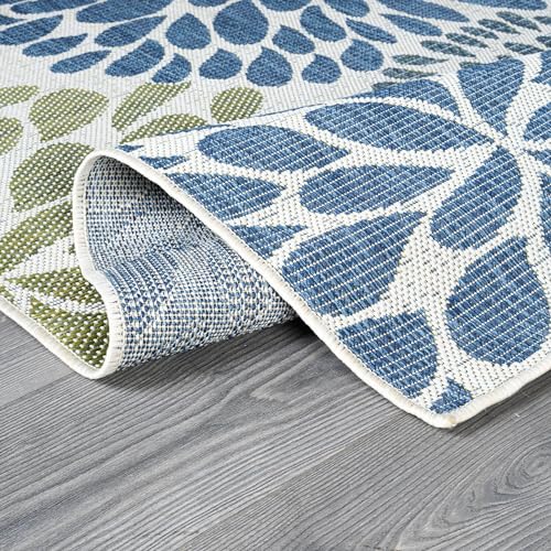 Outdoor Rug 9x12 Modern Exotic Tropical Leaf Area Rugs for Indoor and Outdoor Patio Deck Porch Garden Water Resistant Washable Outside Carpet